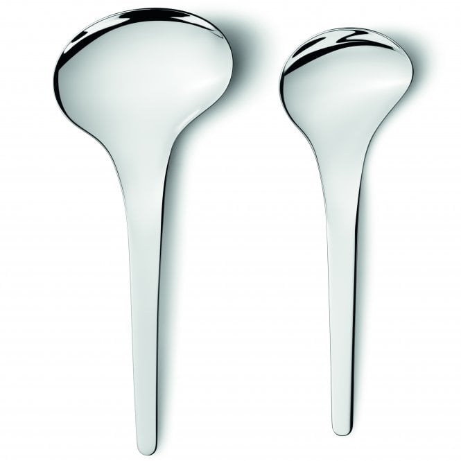 Georg Jensen Bloom Serving Spoons | Set of 2 | Mirror Polished Stainless Steel