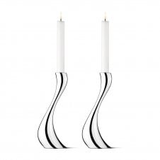 Cobra Candleholders | Stainless Steel | Set of 2 | 20cm
