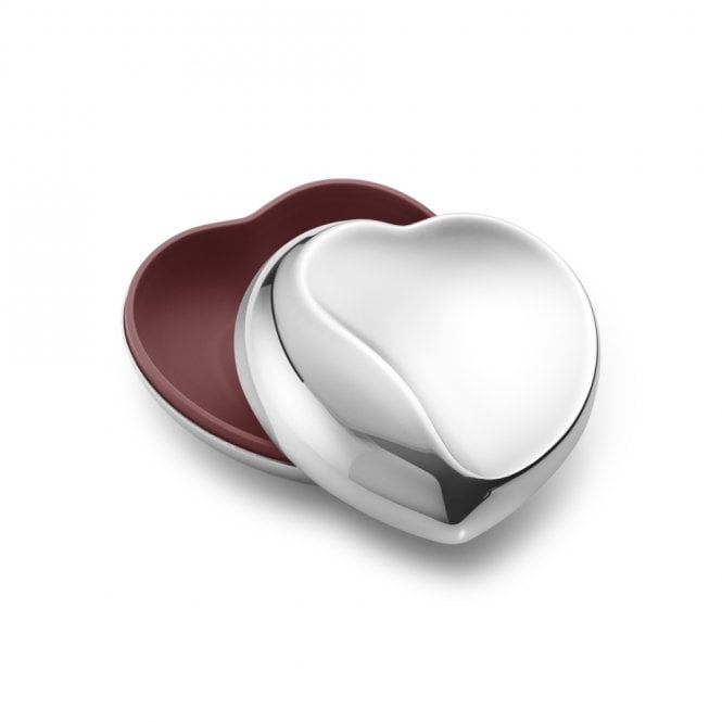 Georg Jensen Heart Shaped Box | Mirror Polished Stainless Steel | Small