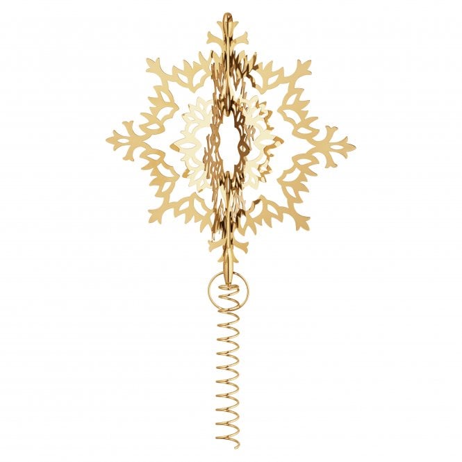 Georg Jensen Ice Flower Christmas Tree Topper | Gold Plated Stainless Steel