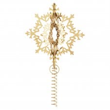 Ice Flower Christmas Tree Topper | Gold Plated Stainless Steel