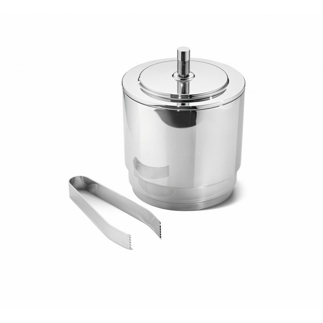 Georg Jensen Manhattan Ice Bucket with Tongs | Mirror Polished Stainless Steel