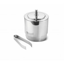 Manhattan Ice Bucket with Tongs | Mirror Polished Stainless Steel