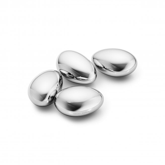 Georg Jensen Sky Ice Cubes | Mirror Polished Stainless Steel | Set of 4