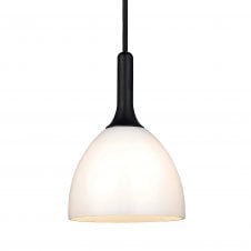 Bellevue Pendant Light | Ø14 | Opal Glass | Black Wood