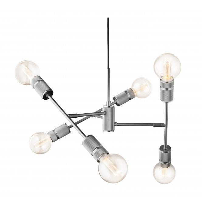 Halo Design Halo 6 Light Mini Chandelier | Gun Black | Ø 52-53cm