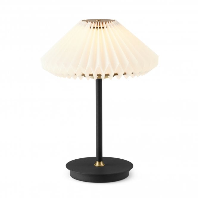 Halo Design Paris To Go Battery Table Lamp | Ø22 | Clean White Shade | Black