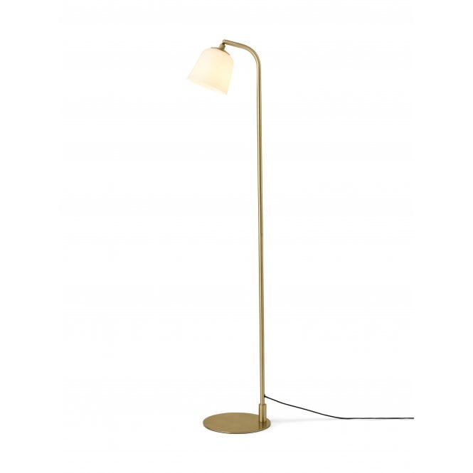 Halo Design Room 49 Floor Light | Ø15 | Opal Glass Shade | Antique Brass