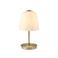 Room 49 Rechargeable Portable Table Light | Opal Glass Shade | Antique Brass