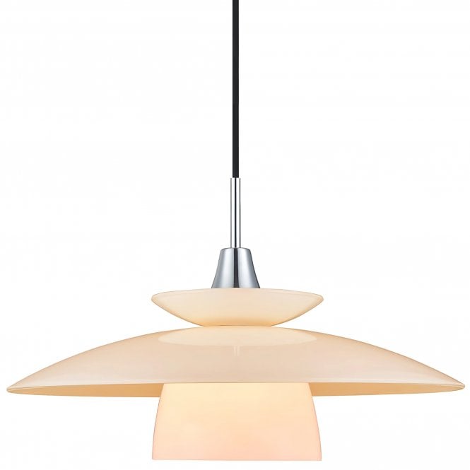 Halo Design Scandinavia Opal Glass Pendant | Chrome