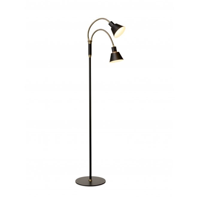 Halo Design Space LED Floor Lamp | Black / Antique Brass