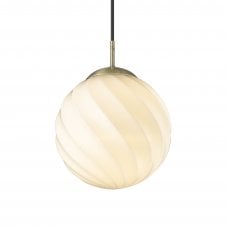 Twist Pendant Ball Light | Ø25 cm | Opal Glass | Antique Brass