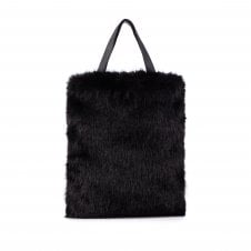 Luxury Faux Fur Tote Bag | Jet