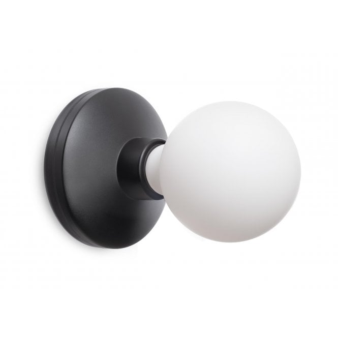 Humble  Bee Cordless Wall Light | Black | Frosted Bulb