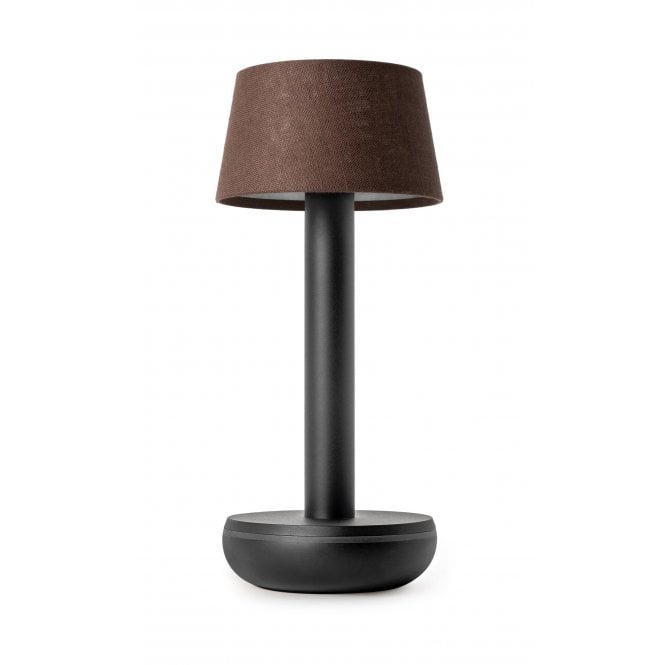 Humble  Two Table Light | Black | Brown Linen Shade