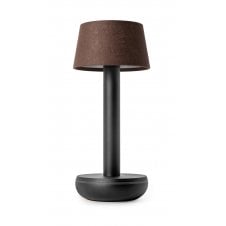Humble Two Table Light | Black | Brown Linen Shade