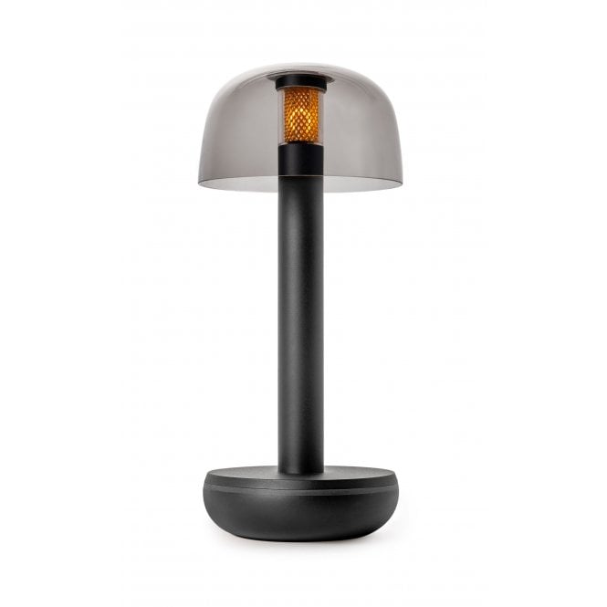 Humble  Two Table Light | Black | Smoked Glass Shade