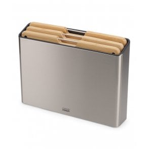 Folio Steel Bamboo 3 Piece Chopping Board Set | Stainless Steel