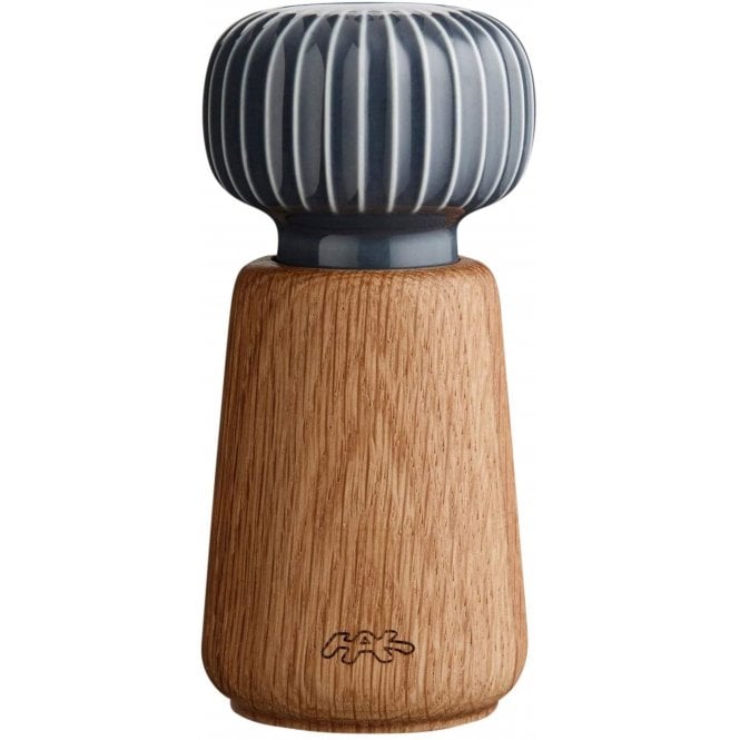 Kahler Hammershoi Salt & Pepper Mill/Grinder | Oak | Anthracite Grey | 14.5cm