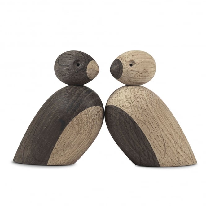 Kay Bojesen Pair of Sparrows|  Natural Oak/Smoked Oak