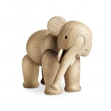 Wooden Elephant Figurine - Oak