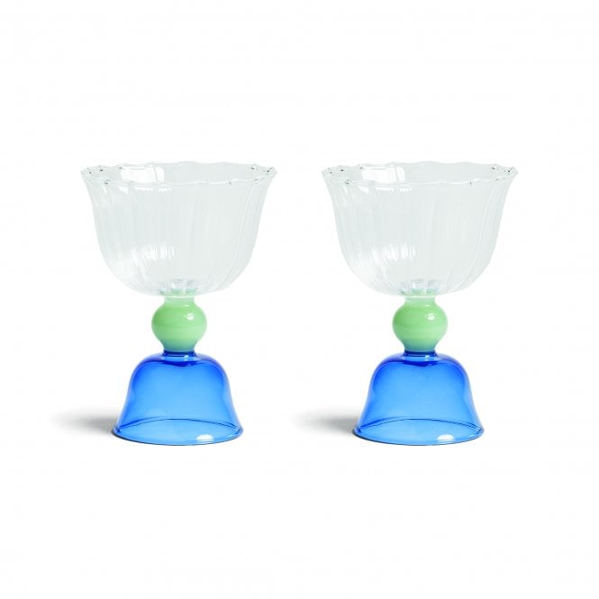 &Klevering Set of 2 Tulip Glasses | Blue