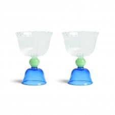 Set of 2 Tulip Glasses | Blue