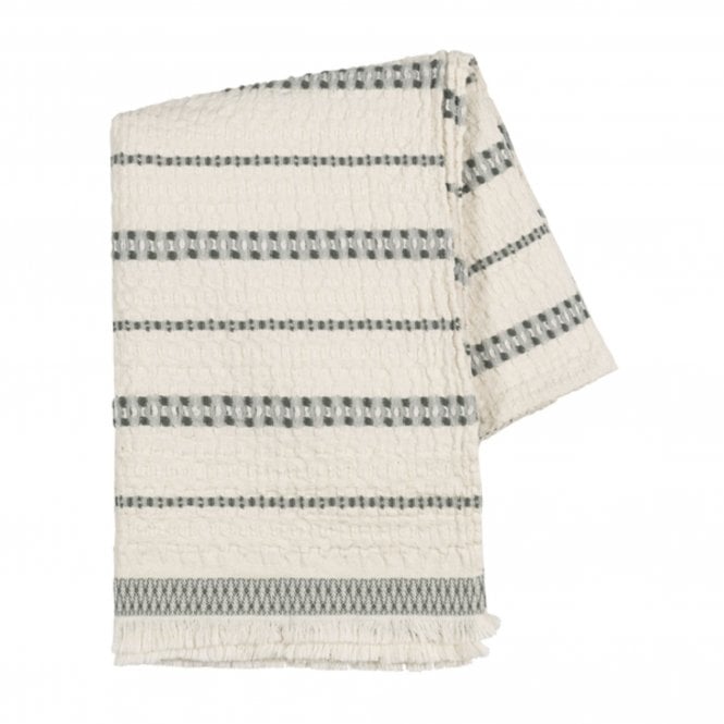 Lands Downunder Lisbon Stripe Cotton Throw | Olive