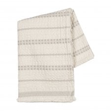 Lisbon Stripe Cotton Throw | Taupe