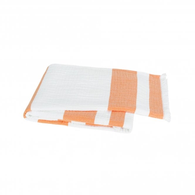 Lands Downunder San Marino Stripe Cotton Throw | Papaya