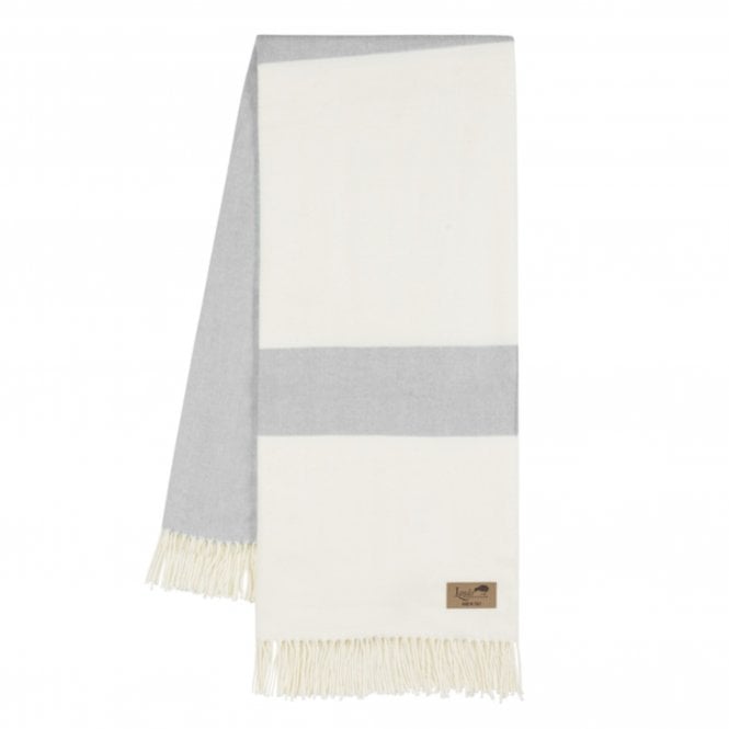 Lands Downunder Sydney Herringbone Stripe Throw | Light Grey