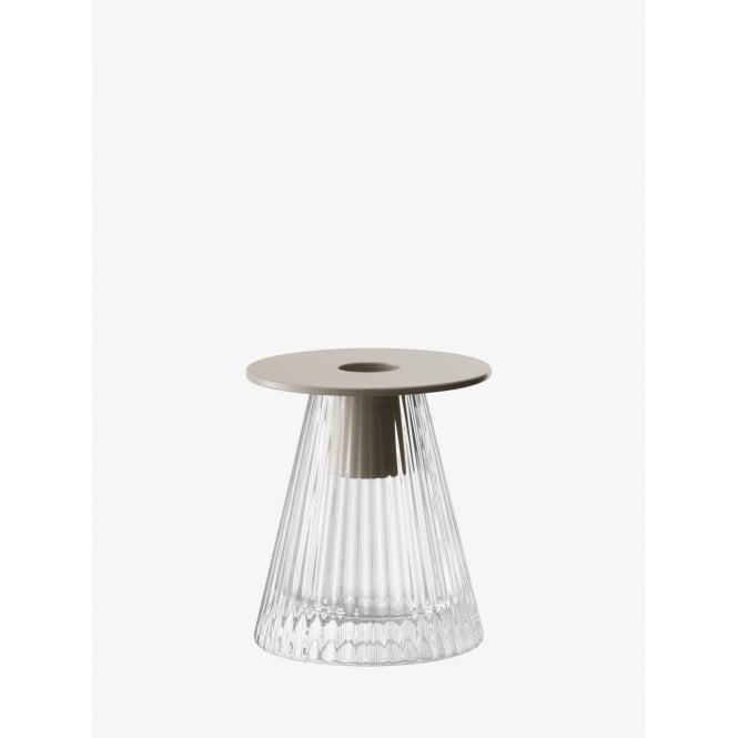 LSA International Beacon Candleholder/Vase | H10cm | Clear/Concrete Grey