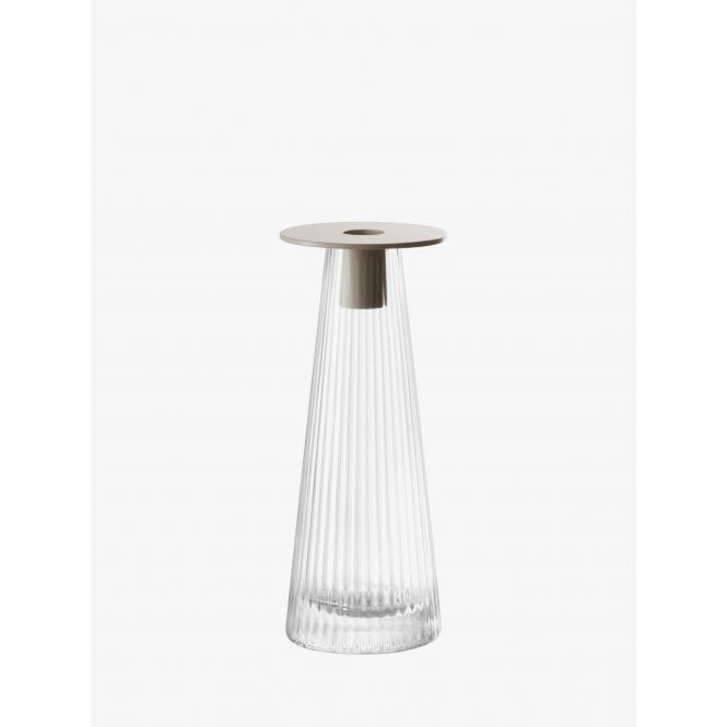 LSA International Beacon Candleholder/Vase | H22cm | Clear/Concrete Grey