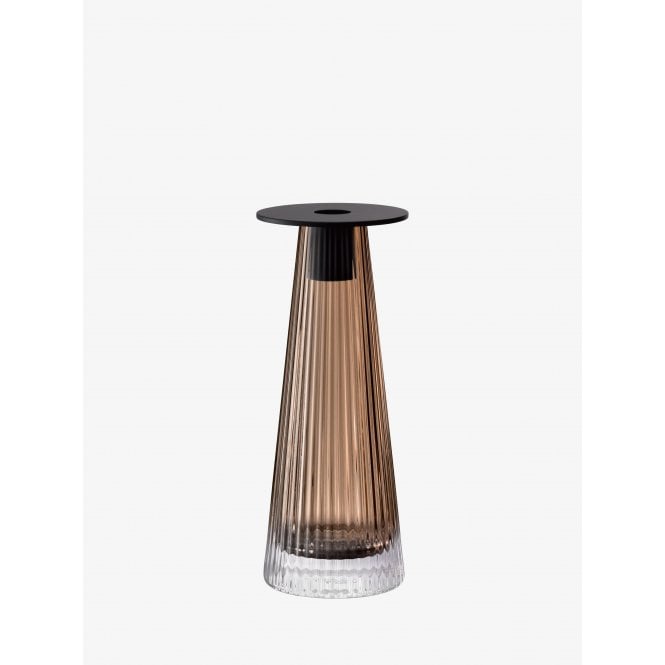 LSA International Beacon Candleholder/Vase | H22cm | Taupe/Jet Black
