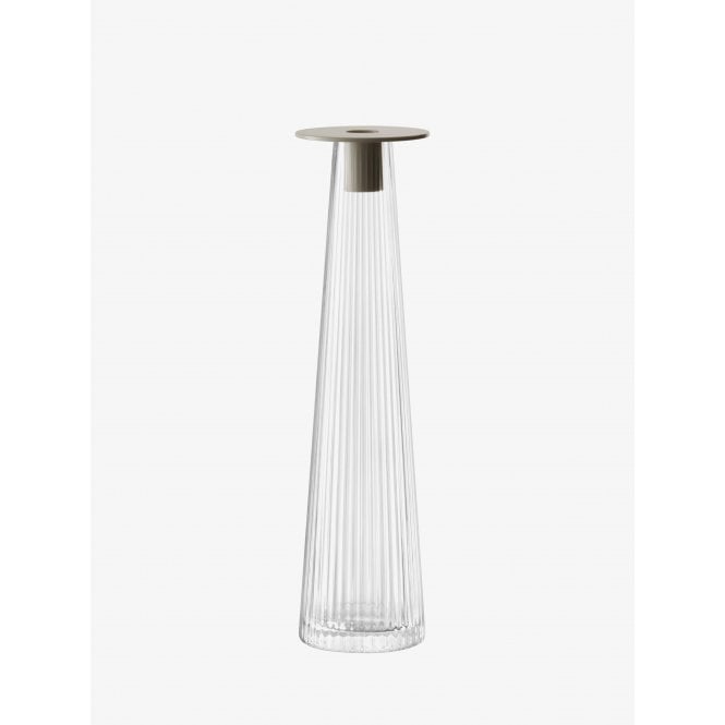 LSA International Beacon Candleholder/Vase | H34cm | Clear/Concrete Grey