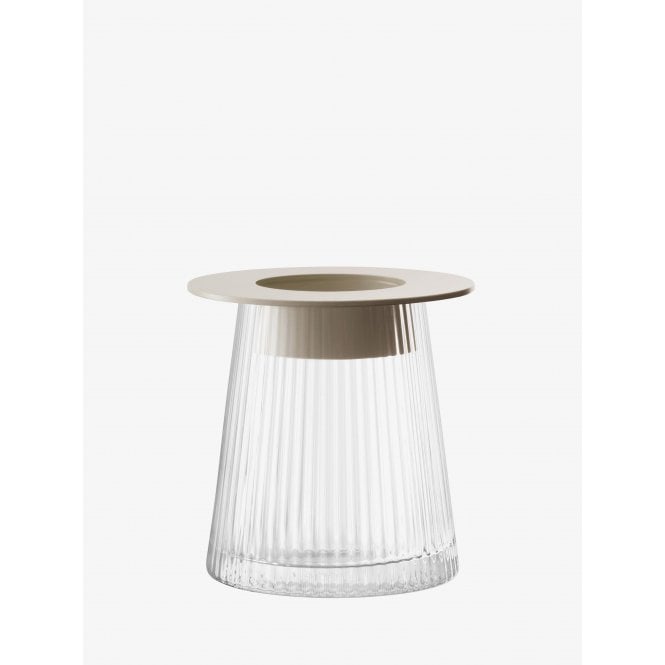 LSA International Beacon Lantern/Vase | H14cm | Clear/Concrete Grey