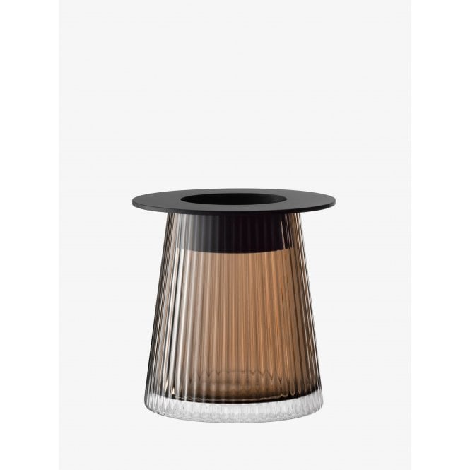 LSA International Beacon Lantern/Vase | H14cm | Taupe/Jet Black