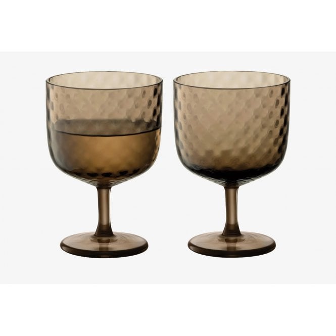 LSA International Dapple Wine Glasses | Set of 2 | 325ml | Earth Brown