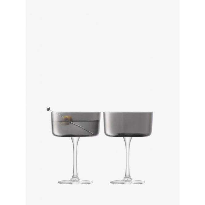 LSA International Lunar Champagne/Cocktail Glass | Set of 2 | Grey