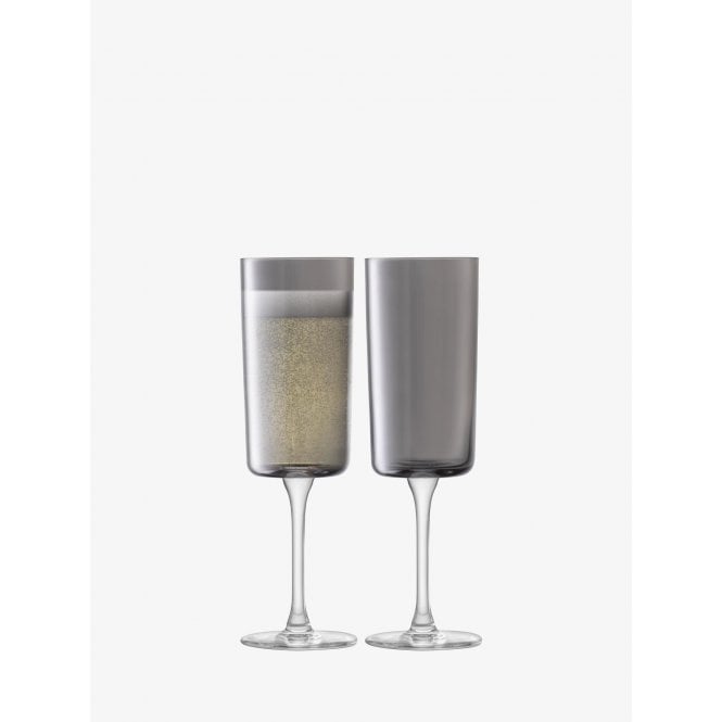 LSA International Lunar Champagne Flute | Set of 2 | Grey