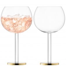 Set of 2 Luca Balloon Glasses | Gold Painted | 560ml