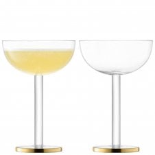 Set of 2 Luca Champagne Coupe Glasses | Gold Painted | 200ml