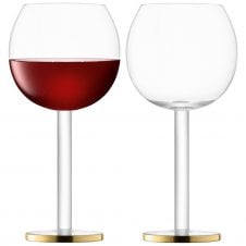 Set of 2 Luca Wine Goblets | Gold Painted | 320ml