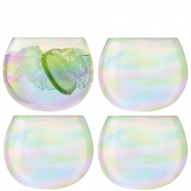 LSA International Set of 4 Bubble Rocking Tumblers - Pearl 350ml