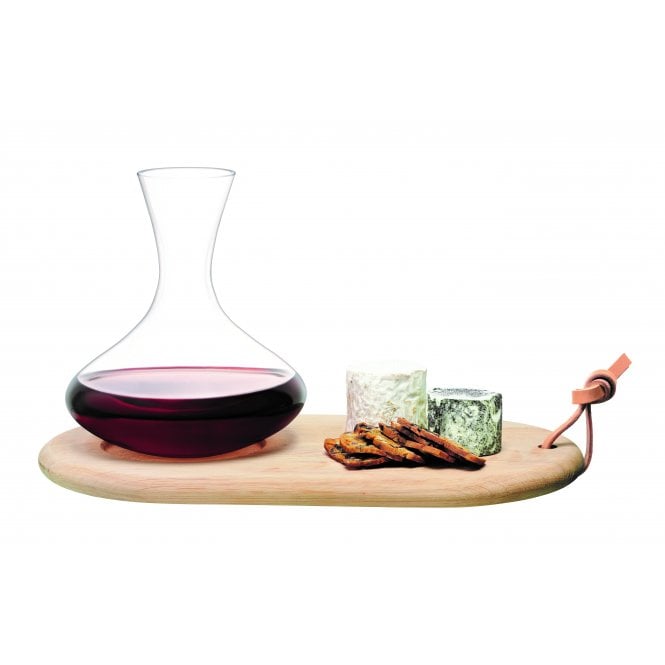 LSA International Wine Collection Carafe 1.4L & Oak Cheese Board Set