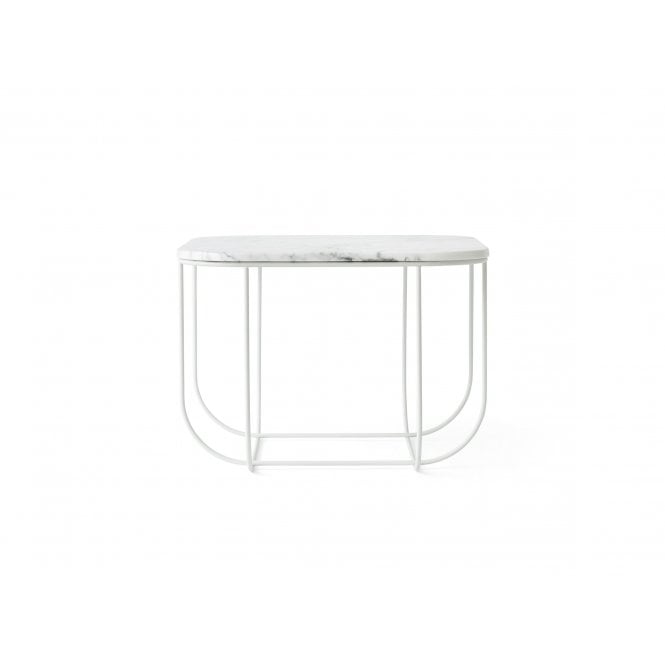 Audo Copenhagen Cage Table | White Steel Base | White Marble Top