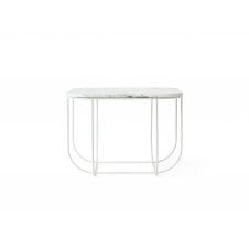 Cage Table | White Steel Base | White Marble Top