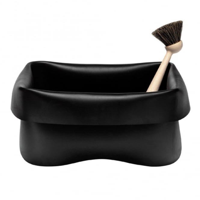 Normann Copenhagen Rubber Washing Up Bowl and Brush - Black