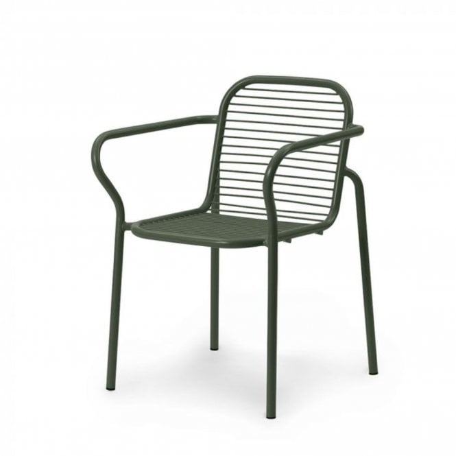 Normann Copenhagen Vig Outdoor Armchair | Dark Green Powder-coated Steel