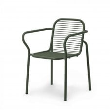 Vig Outdoor Armchair | Dark Green Powder-coated Steel